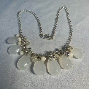 Dainty frosted pear shaped bead necklace
